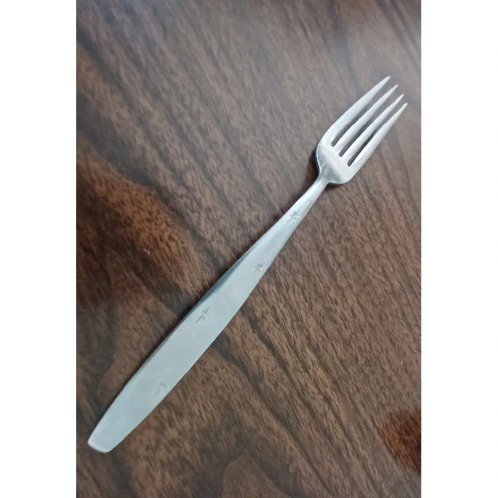 Vtg Arlington Stainless Steel Japan Dinner Fork Atomic Starburst Flatware MCM